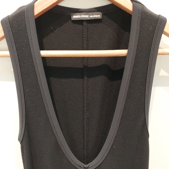 James Perse Black Ribbed Knit Dress, Size 1 - Picture 2 of 8